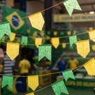 Varal Bandeirinha Papel Seda 10 Metros Brasil Decoração Tamanho:Único