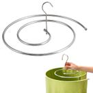 Varal Cabide Espiral Cromado 43cm Para Lençol Toalha Roupa de Cama Até 2m Cromado Otimizador de Espaços