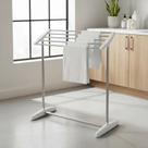 Varal Chão Portátil Toalheiro Inox 71x65x35 5 Barras Branco