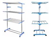 Varal De Chão 3 Andares Dobravel Vertical Aço Inox Grande Azul