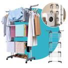 Varal de Chão Dobrável 3 Andares Vertical Portátil Lavanderia Apartamento Casa Pequena Varal Roupas