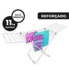 Varal de Chão Dobrável com Abas Secalux Nápoles Reforçado Resistente Apartamento Lavanderia