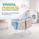 Varal De Chão Portátil Reforçado De Aço Com Abas Laterais Varal De Chão Portátil Reforçado De Aço Com Abas Laterais