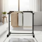 Varal de Chão Portátil Toalheiro Black 67x60x35 5 Barras