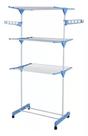 Varal De Chão Pra Roupa Inox 3 Três Andares Retrátil Cor Azul