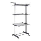 Varal de Chão Vertical 3 Andares Dobrável Inox 48kg com Rodinhas