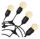 Varal De Luz Ip65 5mt Com 10 Soquetes Embuled +10 Lâmpada Led Bolinha Branco-quente Bivolt Ctb