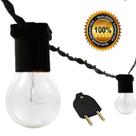 Varal de luzes Lampadas Preto 20M Pra Iluminação Com Plug