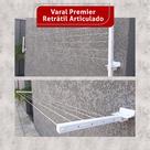 Varal de parede articulado aluminio branco 50 cm premier - home varais