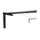 Varal de parede fixo 3fios 30cm preto cabo de aço reforçado