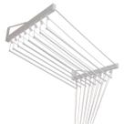 Varal de Parede Individual 150cm x 08 Varetas Em Alumínio Branco Varaltop