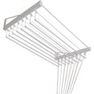 Varal de Parede Individual 165cm x 10 Varetas Em Alumínio Branco Varaltop