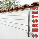 Varal de Parede Retrátil 3 Hastes Aluminio Reforçado 40 Metros de Cabo de aço e Kit Instalação Suporta até 80kg