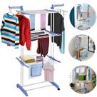 Varal Dobrável De Chão Retrátil Reforçado Roupas Vertical
