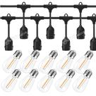 Varal Iluminação Decorativa 5m com 10 Lâmpadas LED S14 Âmbar 2200K Estilo Retrô KIT016