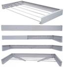 Varal magico 50cm 4 varetas aluminio dobravel branco area servico