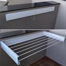 Varal Magico Parede Retratil 80cm 5 varetas Branco