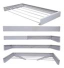 Varal Magico Parede Retratil 80cm 5 varetas em aluminio Branco