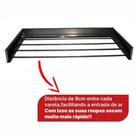 Varal Magico Parede Retratil 82 cm 5 varetas Preto