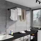 Varal Parede Preto Apartamento Resistente Pequeno Cs0060p