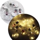 Varal Pisca Decoração Bolas E Estrelas Natal LEDs Amarelo 3m Varal Pisca Decoração Bolas E Estrelas Natal LEDs Amarelo 3m