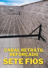 Varal retrátil reforçado para parede ou muro para 7 fileiras - Preto