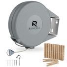 Varal retrátil Riveda Portable 14m PVC Cinza