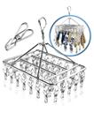 Varal Roupas Íntimas 40 Grampos Reforçados Metal Inox Giratório 360 Trava Anti-Vento Organizador Lavanderia Resistente Varal Roupas Íntimas 40 Grampos Reforçados Metal Inox Giratório 360 Trava Anti-Vento Organizador Lavanderia Resistente