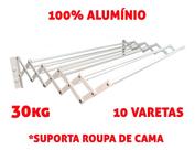 Varal Sanfonado Reforçado 80 Cm Forte Roupa De Cama Alumínio Branco