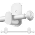 Varão de Cortina Ajustável KAMANINA Sem Perfuração 81-218 cm Branco
