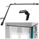Varão de cortina de canto Lcokeiy 76-345cm em forma de L, preto curvo