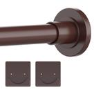 Varão de cortina de chuveiro Thestoa Bronze 76-173 cm com suporte antiferrugem