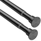 Varão de cortina de tensão AIZESI 45-90cm de aço inoxidável preto x2