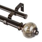 Varão de cortina duplo KAMANINA 90-180 cm de bronze com acabamentos em mármore