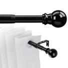 Varão de cortina FLY HAWK, ilhó ajustável de 1 polegada, 86-122 cm, preto