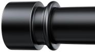 Varão de cortina Huntype preto 2,54 cm de diâmetro 81,28 a 243,84 cm