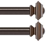 Varão de cortina KAMANINA 80-147 cm de bronze com acabamento quadrado, pacote com 2 unidades Varão de cortina KAMANINA 80-147 cm de bronze com acabamento quadrado, pacote com 2 unidades