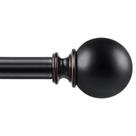 Varão de cortina KAMANINA Black 180 a 360 cm com remates redondos