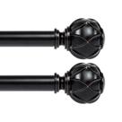 Varão de cortina KAMANINA Black Heavy Duty 70-210 cm com acabamento em rede