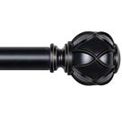Varão de cortina KAMANINA preto 182-365 cm ajustável com acabamentos