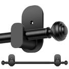 Varão de Cortina KAMANINA Sem Perfuração 81-218 cm Preto
