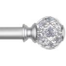 Varão de cortina KAMANINA Silver 80-220 cm com acabamentos translúcidos de cristal