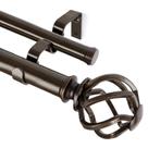 Varão de Cortina KAMANINA Telescópico Duplo Bronze 355-495 cm