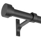 Varão de cortina Kemmie telescópico de 30-50 cm de lado em metal preto fosco