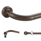 Varão de cortina Lwiiom Dark Bronze Disc 70-120 cm montado na parede
