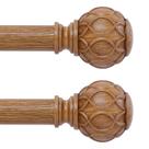 Varão de cortina TANGWIN Wood, 1 m, ajustável, 120 a 210 cm, pacote com 2 unidades, marrom