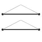 Varão para bandeira de jardim QQIQQI 16" com sinos de metal, preto, 2 unidades