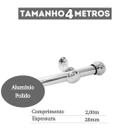 Varão para cortina Cromado 2 metros diâmetro de 19mm