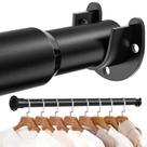 Vareta de armário Mavivegue Stepless ajustável de 43 a 145 cm, metal preto