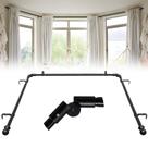 Vareta de cortina Bay Window ETICSIPA 1,5 m-4,7 m ajustável preta